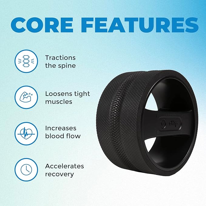 Chirp Wheel Pro Vibrating Massage Roller - 3 Speed Electric Massager for Back Pain Relief & Muscle Therapy, Workout Recovery, Physical Therapy, Yoga Massage | High Density Foam, 8" Black Up to 500 lbs