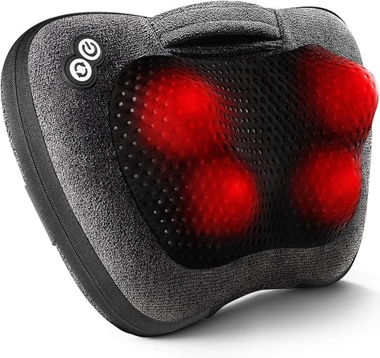 VIKTOR JURGEN Back Massager, Neck Massager with Heat, Massage Pillow Gifts for Men & Women, Electric Shiatsu Back Massager, Deep Kneading Shoulder Massager for Full Body Muscle,Massage at Home, Car