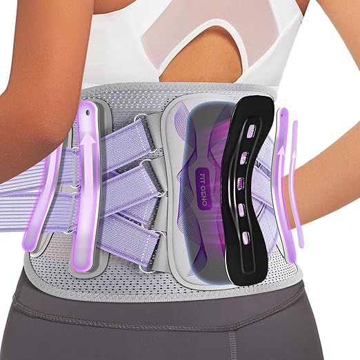 Fit Geno Back Brace for Lower Back Pain Women: Adjustable Lumbar Support Brace for Pain Relief - Breathable Waist Belt for Comfort - 2XL/3XL/4XL