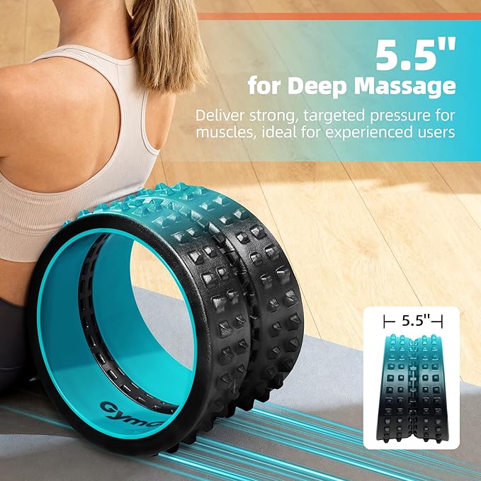 Back Roller for Back Pain Reliefn & Stretching, Deep Tissue Massage Roller Supports Up to 530 lbs / 240 kg, 5.5''-7.5'' Curved Foam Roller for Home Stretching & Physical Therapy