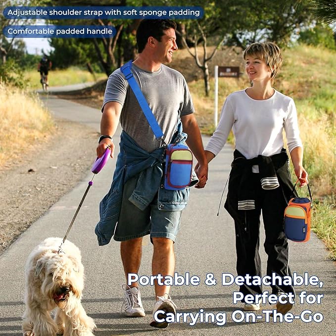 Nuovoware Water Bottle Carrier, 40oz Bottle Carrier Sports Insulated Water Bottle Holder with Adjustable Shoulder Strap, 2 Pockets Flask Sling Bag Drawstring Pouch for Climbing Hiking Walking