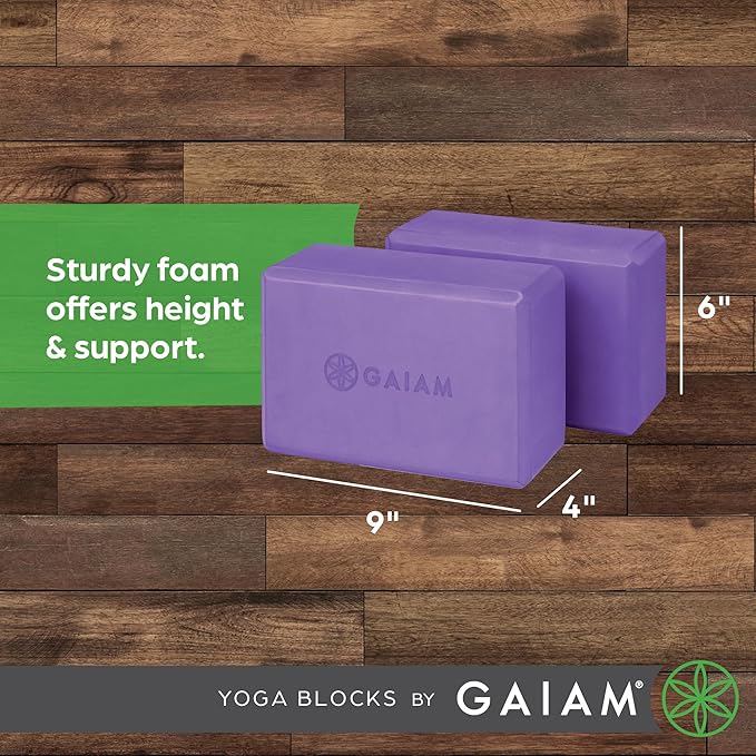 Gaiam Yoga Block - Supportive Latex-Free Eva Foam - Soft Non-Slip Surface with Beveled Edges for Yoga, Pilates, Meditation - Yoga Accessories for Stability, Balance, Deepen Stretches