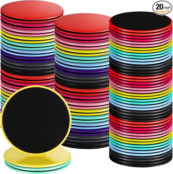 Jenaai Core Sliders Bulk Exercise Glider Discs Gifts for Group Training Classes Fitness Slider Workout Dual Sided AB Pads for Gym Carpet Hardwood Floor