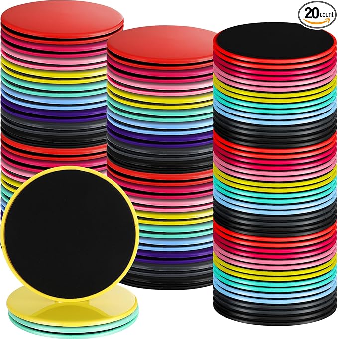 Jenaai Core Sliders Bulk Exercise Glider Discs Gifts for Group Training Classes Fitness Slider Workout Dual Sided AB Pads for Gym Carpet Hardwood Floor
