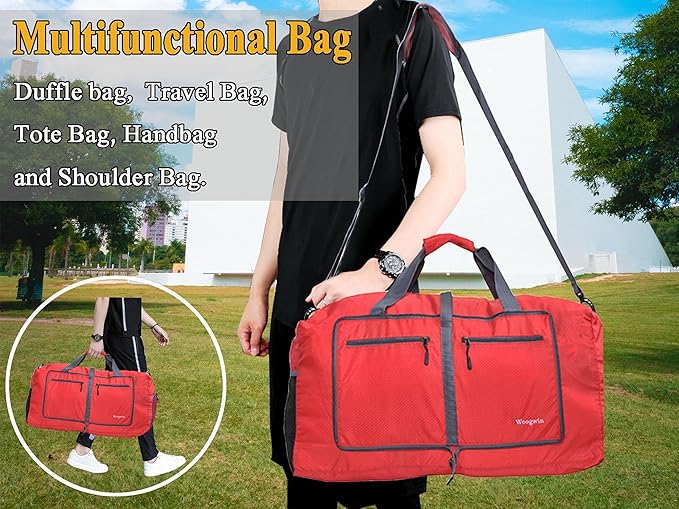Woogwin Travel Duffel Bag Large Foldable Waterproof Overnight Bag for Beach Swim Bags Pool Sports Gym