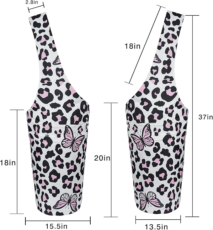 Fashion Printed Yoga Mat Bag with Large Side Pocket & Zipper Pocket Long Tote Yoga Bag Fit Most Size Mats - Holds More Yoga Accessories