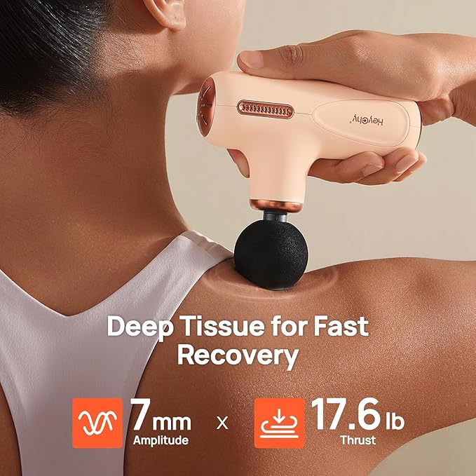 Super Mini Massage Gun, Deep Tissue Muscle Massager for Pain Relief, Portable 5-Speed Percussion Gun with 4 Attachments, Quiet for Athletes, Home, Office & Travel, Gift for Men & Women, Cream