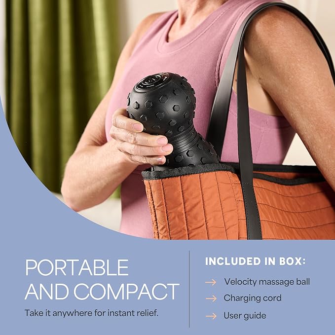 Lifepro 4-Speed Vibrating Massage Ball - Peanut Massager and Vibrating Foam Roller for Fitness, Mobility, and Relaxation - Compact and Portable Design