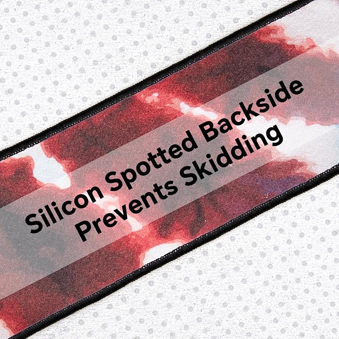 Colorful Star Large Yoga Towel with Corner Pockets, Non Slip Grip Dots Sweat Absorbent Hot Yoga Mat Towels, Yoga Blankets with Travel Bag, Mat Cover for Workout, Gym, Fitness - 74"x26", Bold Tie-dye