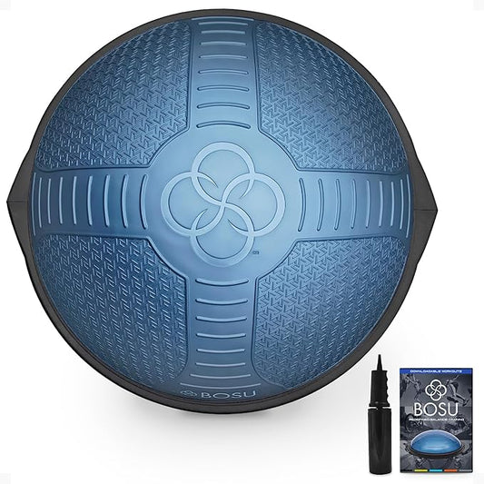 Bosu Half Ball Home Balance Exercise Trainer for Strength and Flexibility Workouts with Built to Last Burst Resistant Material and Hand Pump