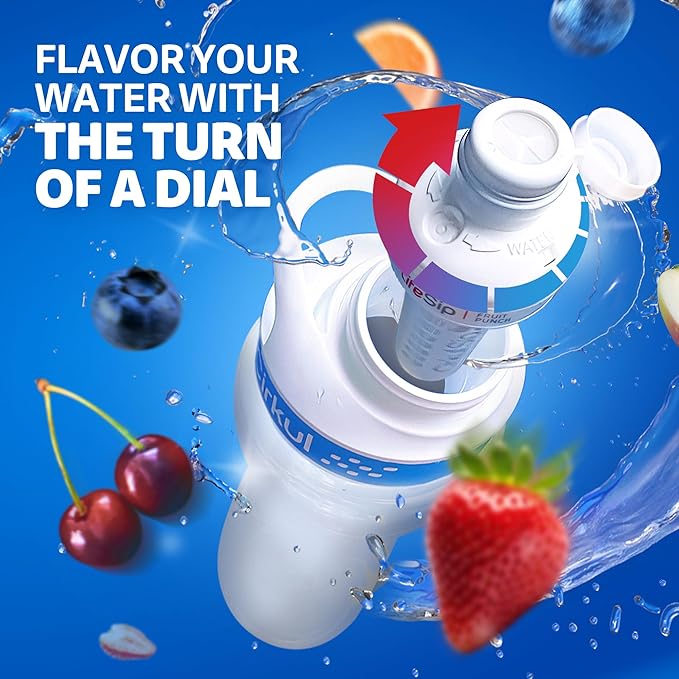 Cirkul 32oz. Matte Periwinkle Stainless Steel Water Bottle Starter Kit with Purple Lid, 2 Flavor Cartridges (1 LifeSip Blackberry Blueberry, 1 GoSip Berry Blue Punch) No Sugar, Zero Calorie Drink Mix