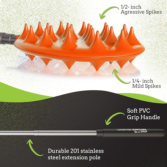 Cactus Scratcher Extendable Keychain Back Scratcher - 16" Long Stick Double Sided Retractable Scratching Tool for Hand, Neck, Head, and Body - Universal Gift for Family, Pets, and Friends, Orange