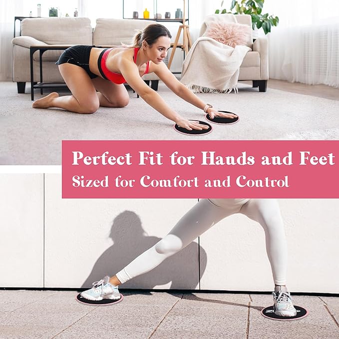 ZILLEEN Exercise Sliders for Working Out Fitness Discs for Pilates Women Men, 2 Pack