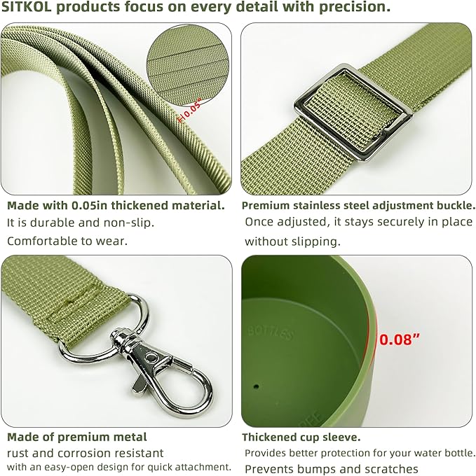 Silicone Boot Set for Owala Water Bottle 24 oz, 32 oz, 40 oz - Includes Non-Slip Sleeve, Shoulder Strap & Handle Strap, Perfect Owala Accessories, Fits Owala Tumbler, Owala FreeSip, Candy Coated