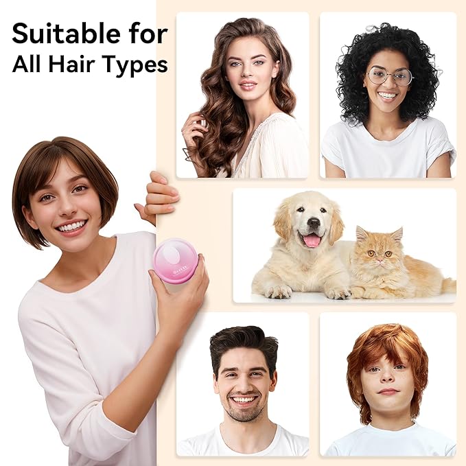 HEETA Scalp Massager Hair Growth, Soft Silicone Scalp Scrubber Shampoo Brush for Exfoliation, Dandruff Removal Head Massage Stress Relax, Wet & Dry Use for Thick Thin Curly Hair Care, Gradient Purple