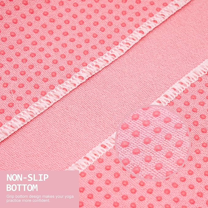 Eunzel Hot Yoga Towel - Microfiber Non Slip Yoga Mat Towel with Grip Dot Sweat Absorbent Towel for Hot Yoga, Pilates and Fitness 72" x 24", Teal/Orange