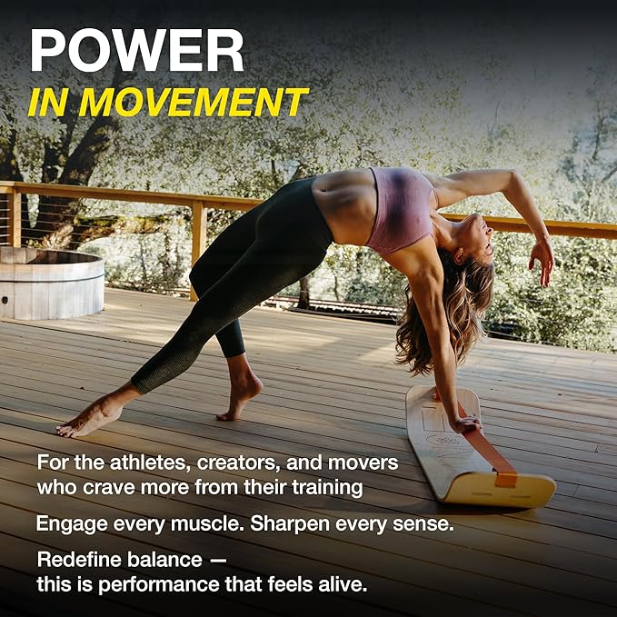 GIBBON SlackBoard - GiBoard Balance Board - Gift for Kids & Adults - 1 & 2 Line Options - Slackline Balance Trainer for Core Workouts, Standing Desk Exercise, Home Gym, Yoga & More