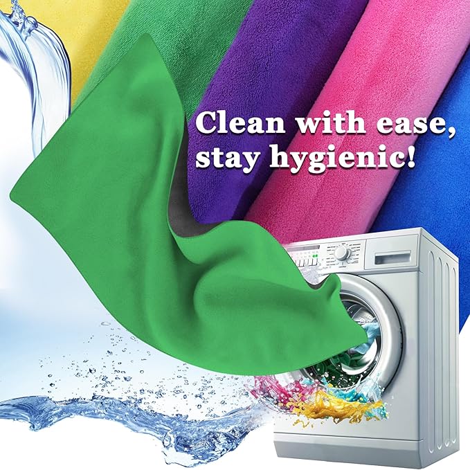 Hot Yoga Towel Non Slip Extra Thick Yoga Mat Towel + Hand Towel 2in1 Set, Dual-Sided Sweat Absorbent Microfiber for Hot Yoga, Pilates, Fitness (70"x25.5"+27"x15.5"), Grey Front with Green