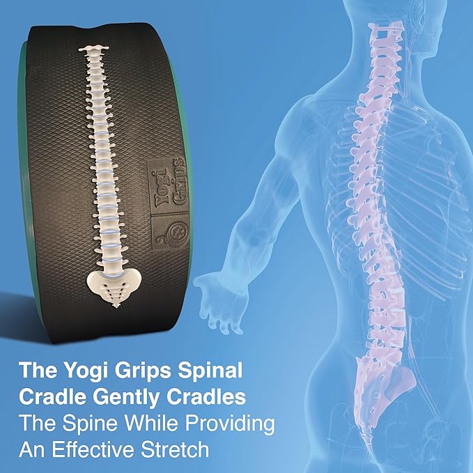 Foam Back Roller Wheel- Back Stretcher with Center Spine Cradle- Targeted Stretching, Neck & Back Pain Relief, Deep Tissue Trigger Point Muscle Massage for Physical Therapy, Pain & Exercise- Set of 5