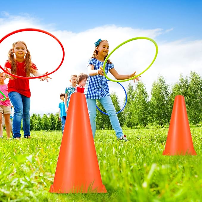 30 Pieces 9 Inch Traffic Cones Plastic Sport Agility Training Safety Cones Soccer Practice Equipment for Basketball Football Drills Exercise, Outdoor Activity and Events