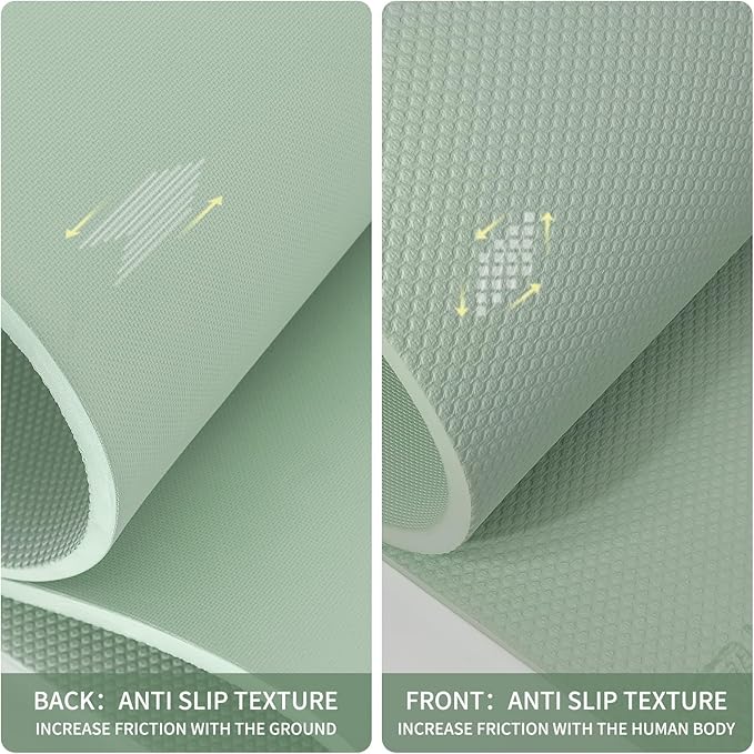 Large Yoga Mat-72’x36’x0.4’ Extra Width ＆ Thick,Comfortable,Non-Slip Exercise Mat-Works Great on All Floor for Stretching,Yoga Studio,Gym or Home Workouts