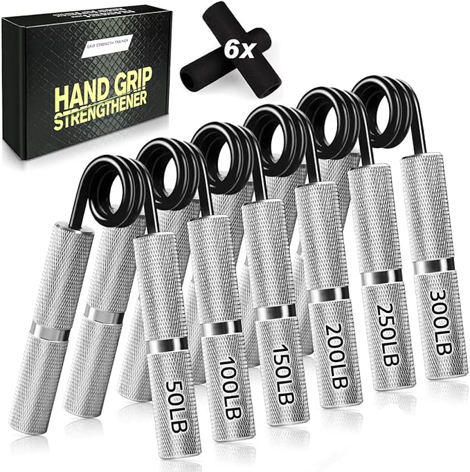 Hand Gripper Strengthener Set 50LB-300LB, Grip Strength Trainer (1/2/4/6 Pack) Forearm Strengthener for Muscle Building, Hand Sensitivity Training, Hand Rehabilitation Exercising