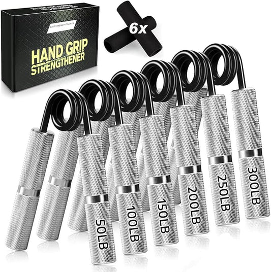 Hand Gripper Strengthener Set 50LB-300LB, Grip Strength Trainer (1/2/4/6 Pack) Forearm Strengthener for Muscle Building, Hand Sensitivity Training, Hand Rehabilitation Exercising