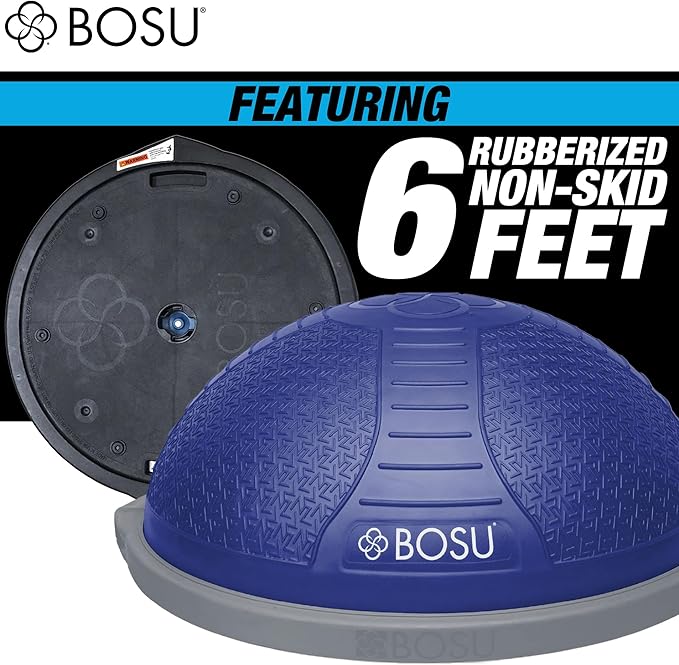 Bosu Half Ball Home Balance Exercise Trainer for Strength and Flexibility Workouts with Built to Last Burst Resistant Material and Hand Pump