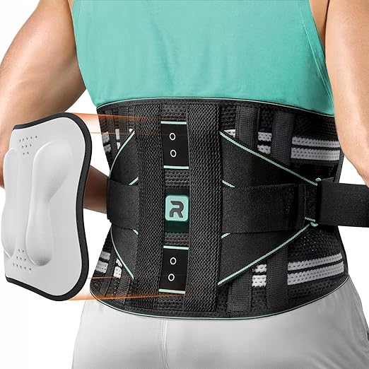 Back Brace for Lower Back Pain Relief for Women Men, Elastic Back Support Belt with 8 Stays and 3200 Uses Touch Fastener for Lifting at Work, Breathable Soft Lumbar Support with Removable 3D Compression Pad (Blue, XX-Large (Waist: 51.2"-62.9"))