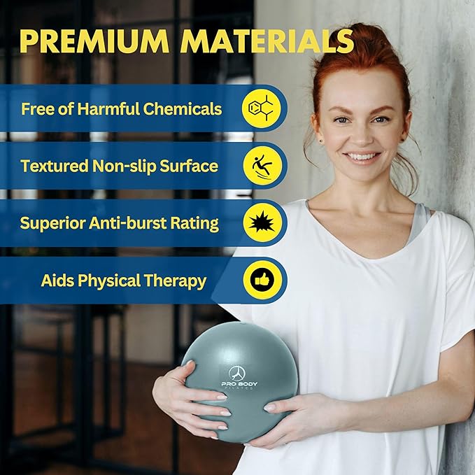 ProBody Pilates Yoga Ball - Exercise Balls, Various Sizes, for Stability, Pregnancy, Workout & Physical Therapy