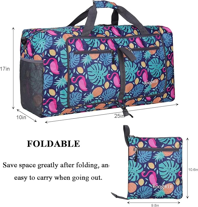 Woogwin Travel Duffel Bag Large Foldable Waterproof Overnight Bag for Beach Swim Bags Pool Sports Gym