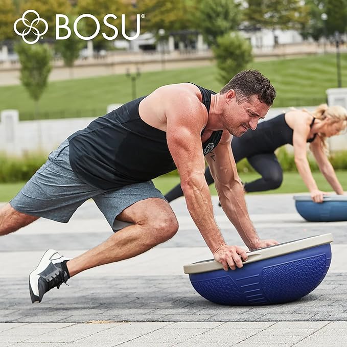 Bosu Half Ball Home Balance Exercise Trainer for Strength and Flexibility Workouts with Built to Last Burst Resistant Material and Hand Pump