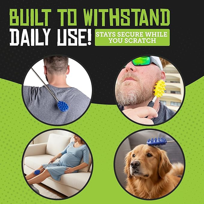 Cactus Scratcher Back Scratcher Extendable Extends 29" Long Double Sided Retractable Scratching Tool for Hand, Neck, Head, and Body - Universal Gift for Family, Pets, and Friends, Big Stick, Blue