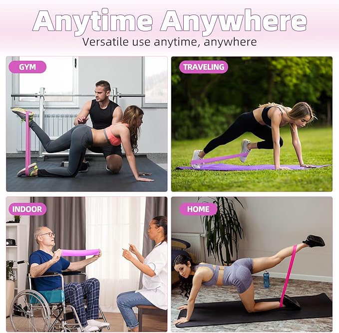 Resistance Loop Exercise Bands, Resistance Bands Exercise Bands for Home Fitness, Stretching, Strength Training, Physical Therapy,Elastic Workout Bands for Women Men Kids, Set of 5