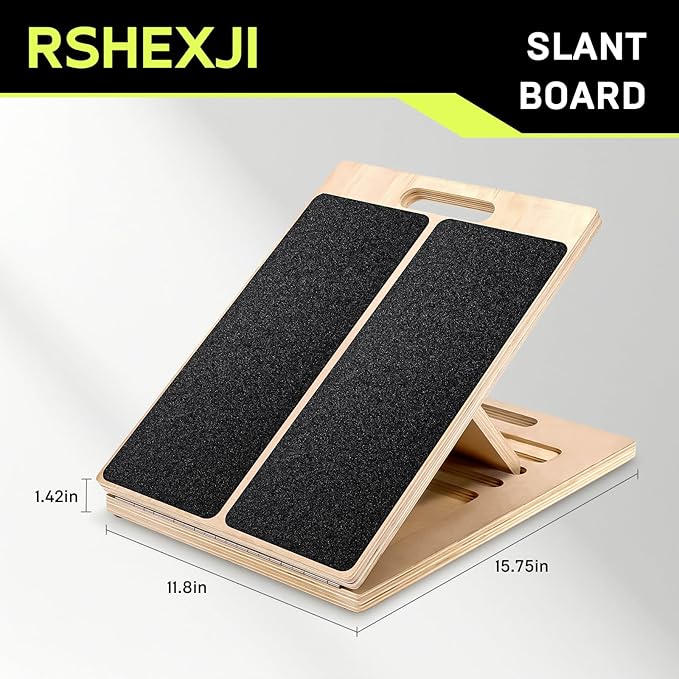 3rd Gen Adjustable Slant Board for Calf Stretching & Squat Wedge – Non-Slip Physical Therapy Equipment, Portable Rehab Stretching Board for Flexibility, Recovery & Strength Training