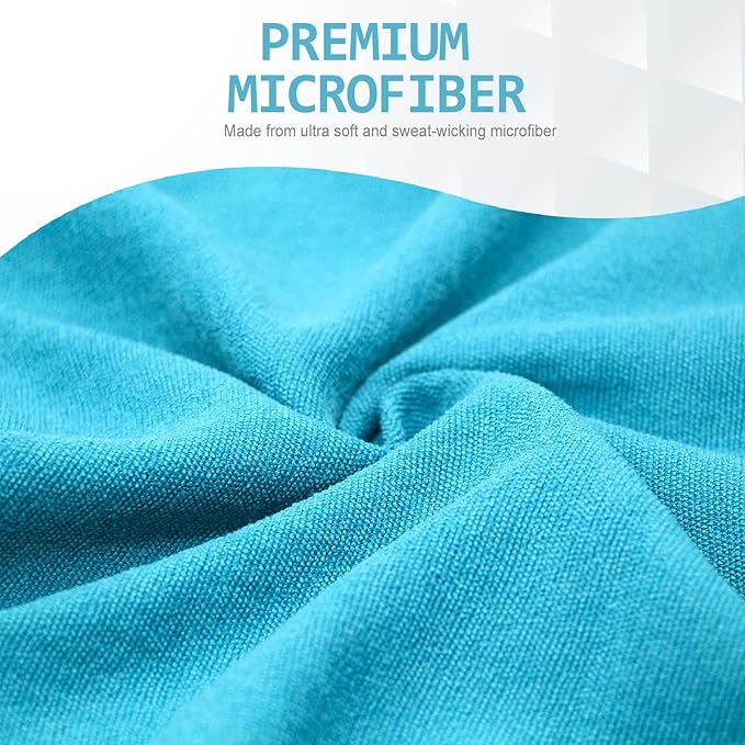 Eunzel Hot Yoga Towel - Microfiber Non Slip Yoga Mat Towel with Grip Dot Sweat Absorbent Towel for Hot Yoga, Pilates and Fitness 72" x 24", Sky Blue/Pink