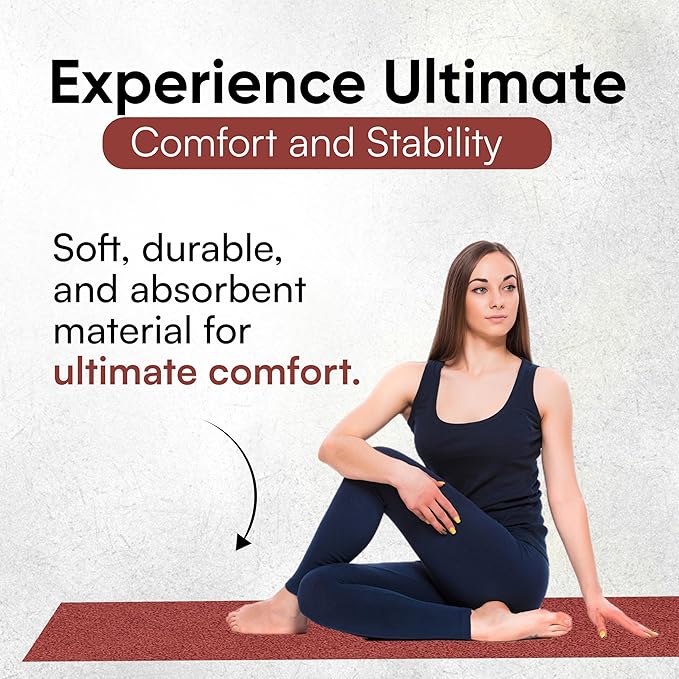 Yoga Mat Towel - Double Sided Microfiber Yoga Towel - Sweat Absorbent Non Slip Hot Yoga Towel - Lightweight, Quick Drying Pilates and Bikram Sweat Towel - 73''L x 26''W, Sedona