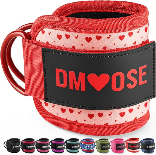 DMoose Ankle Strap for Cable Machine - One Size Fit with Premium Padding, Workout Kickback Ankle Cuffs, Ankle Bands for Working Out, Booty Workouts, Leg Extension, Hip Abductors & Lower Body Exercises