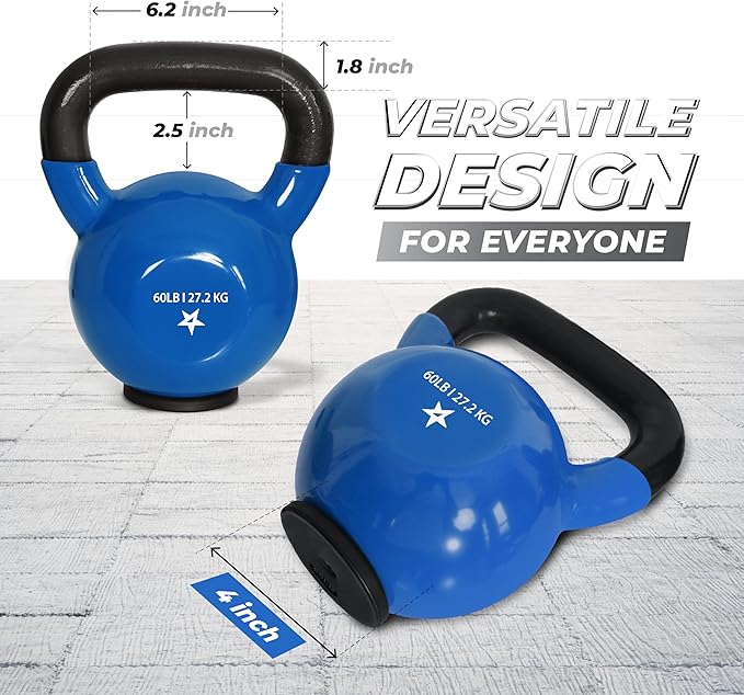 Yes4All Kettlebells Rubber Base, Kettlebell Set for Women, Strength Training Kettlebells Weights (10-65 lbs)