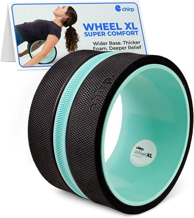 Chirp Wheel XL - Super Comfort Back Massage Roller - Wider Back Stretcher & Cracking Device, Plush Cushion, Enhanced Stability, Spinal Protection, Point Pressure | High Density Foam, Up to 500 lbs
