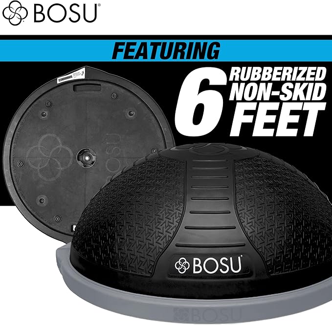 Bosu Half Ball Home Balance Exercise Trainer for Strength and Flexibility Workouts with Built to Last Burst Resistant Material and Hand Pump