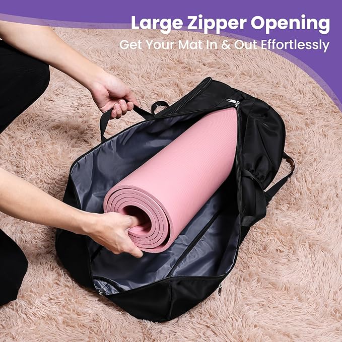 Yoga Mat Bag Backpack for Women and Men with Multi-Pockets for Mats Blocks and Accessories, Waterproof Yoga Mat Carrier Holder for Workouts, Gym, Pilates