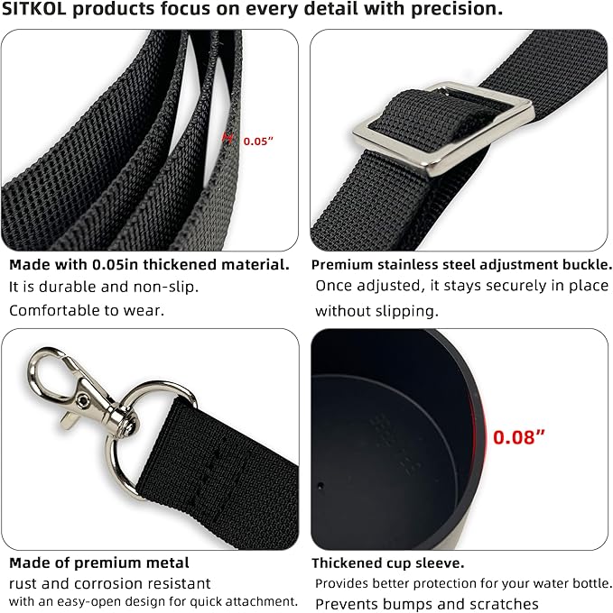 Silicone Boot Set for Owala Water Bottle 24 oz, 32 oz, 40 oz - Includes Non-Slip Sleeve, Shoulder Strap & Handle Strap, Perfect Owala Accessories, Fits Owala Tumbler, Owala FreeSip, Candy Coated