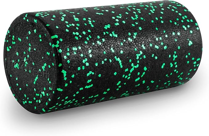 ProsourceFit High Density Foam Rollers 12 - inches Long, Firm Full Body Athletic Massage Tool for Back Stretching, Yoga, Pilates, Post Workout Muscle Recuperation, Black/Blue
