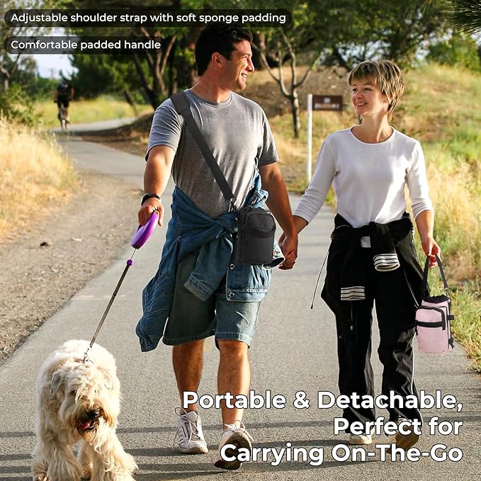 Nuovoware Water Bottle Carrier, 40oz Bottle Carrier Sports Insulated Water Bottle Holder with Adjustable Shoulder Strap, 2 Pockets Flask Sling Bag Drawstring Pouch for Climbing Hiking Walking