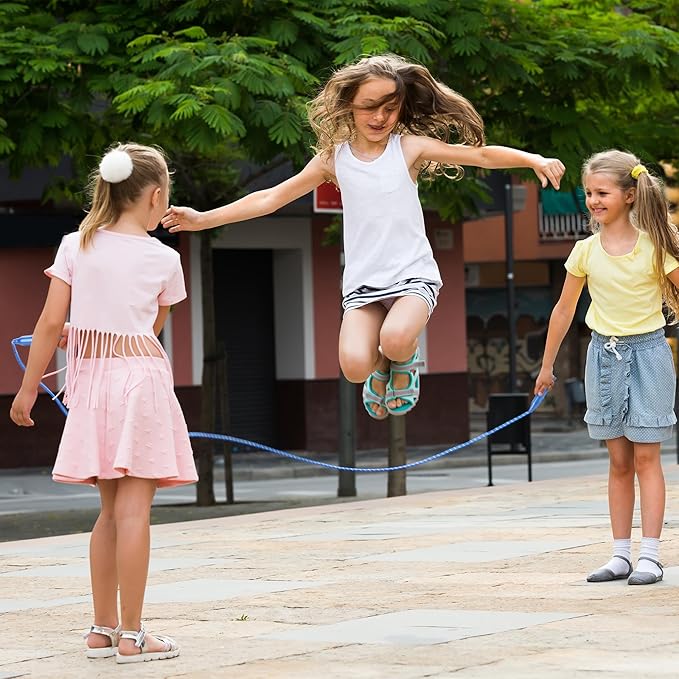 Aneco Colorful Jump Rope Bulk Exercise Equipment 7.2 Feet Nylon Jump Rope Colored Rope for Outdoor Fun Exercise Fitness Activity Party Favors