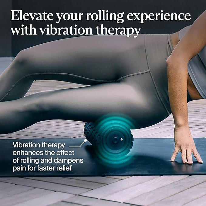 TheraGun Therabody WaveRoller - High Density Foam Roller for Body and Large Muscles. Bluetooth Enabled with 5 Customizable Vibration Frequencies in Therabody App