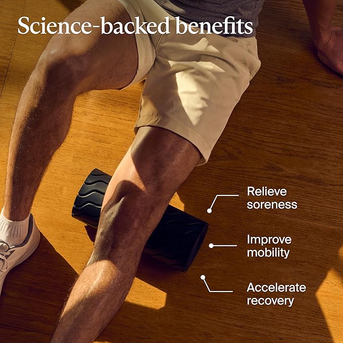 TheraGun Therabody WaveRoller - High Density Foam Roller for Body and Large Muscles. Bluetooth Enabled with 5 Customizable Vibration Frequencies in Therabody App