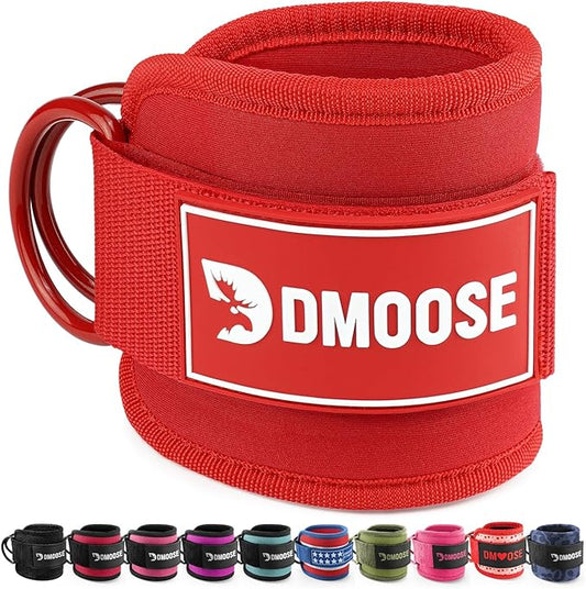 DMoose Ankle Strap for Cable Machine - One Size Fit with Premium Padding, Workout Kickback Ankle Cuffs, Ankle Bands for Working Out, Booty Workouts, Leg Extension, Hip Abductors & Lower Body Exercises