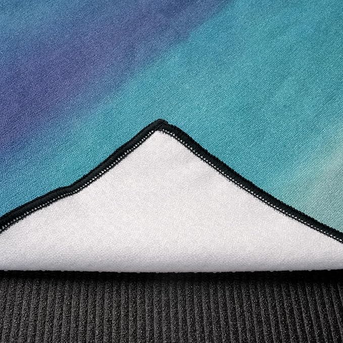 Eunzel Hot Yoga Towel, Non Slip Yoga Mat Towel Sweat Absorbent Printed Yoga Towel with Grip Dots for Hot Yoga, Pilates and Workout 72"x 24", Oceanic Melt